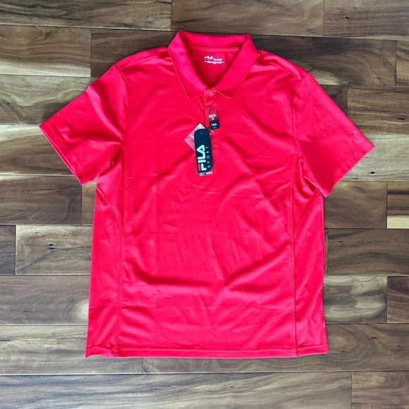 Fila Sport Athletic Fit Red Golf Polo Shirt NWT size XXL - Picture 1 of 3